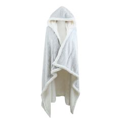 Manta 125x150cm com Capuz Sherpa Cinza Just Home Collection