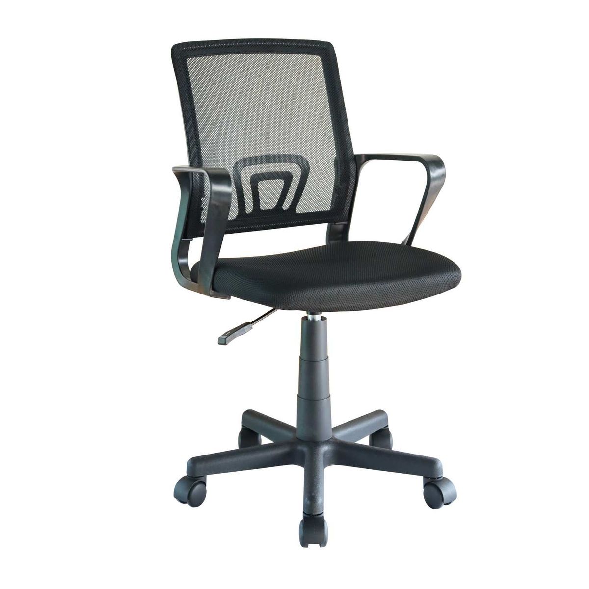 Cadeira Escritório Mesh Preta Giratória com Braço Regulável, marca Just Home Collection - Foto Principal