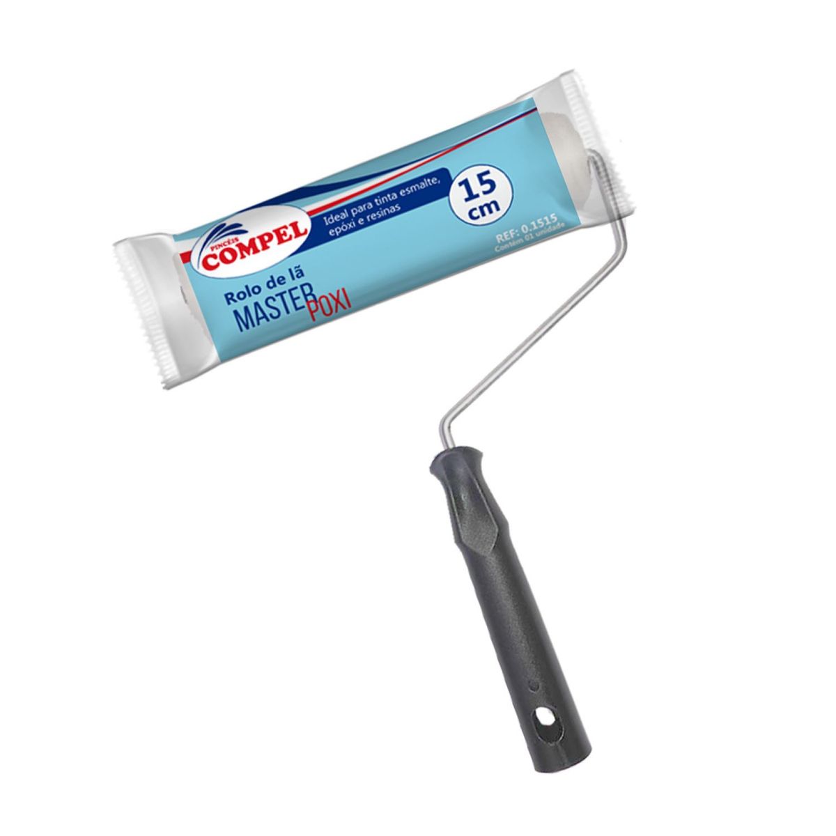 Rolo de Lã 15cm - Master Poxi Com Suporte, marca Pinceis Compel - Foto 2