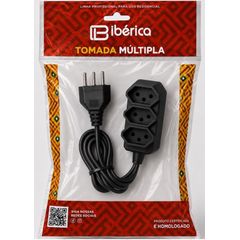 Extensao multipla Iberica  PP Plano 3x0,75 - 5 metros 10 A