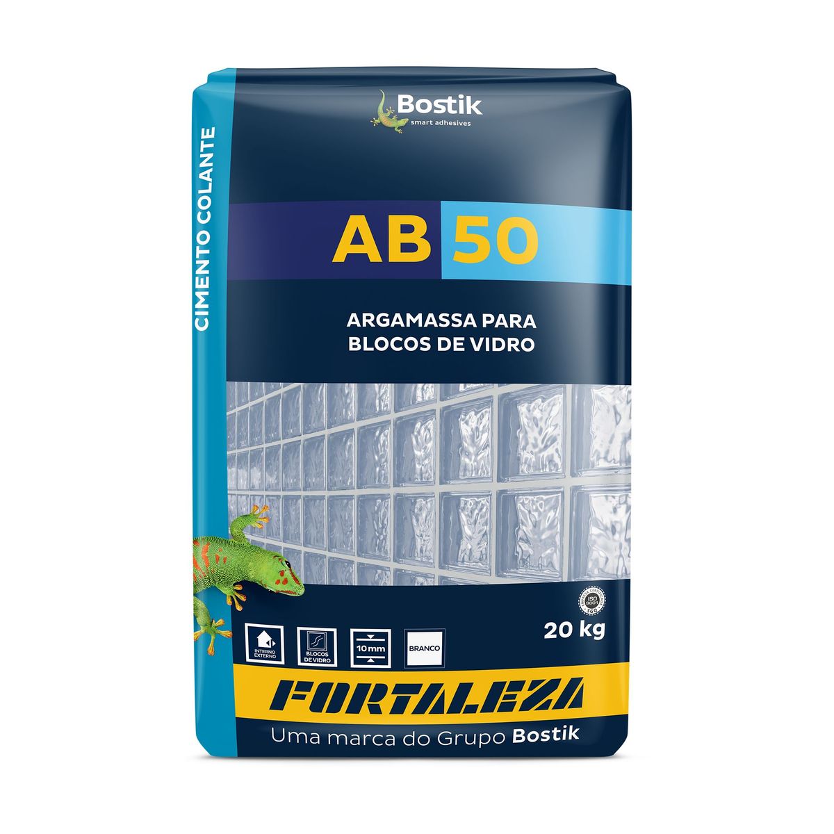 Argamassa para Bloco de Vidro AB50 20kg Branco, marca Fortaleza - Foto Principal