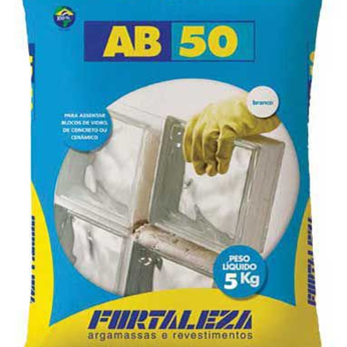 Argamassa para Bloco de Vidro AB50 20kg Branco, marca Fortaleza - Foto 2