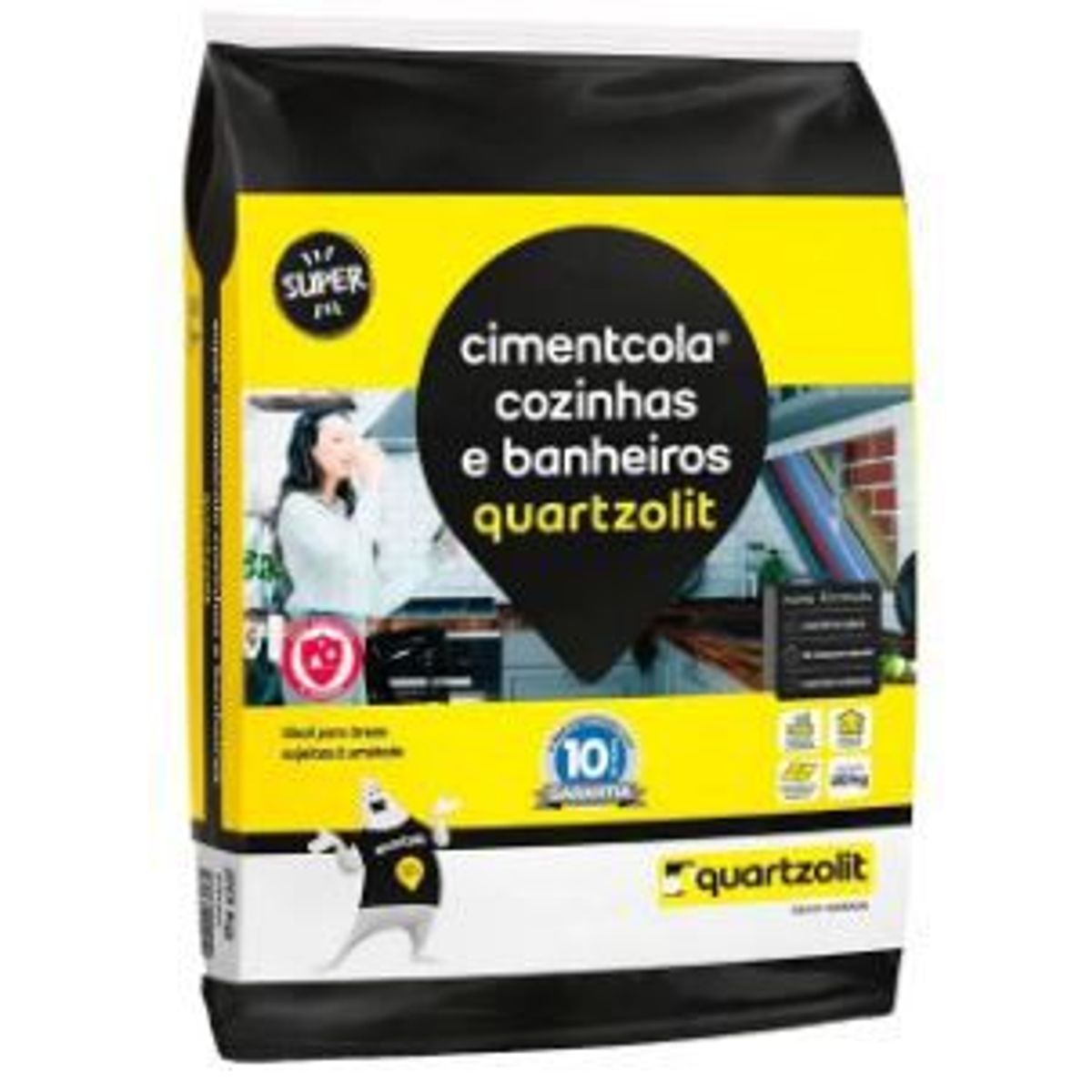Argamassa para Cozinha e Banheiro 20kg Cinza Quartzolit, marca Quartzolit - Foto Principal