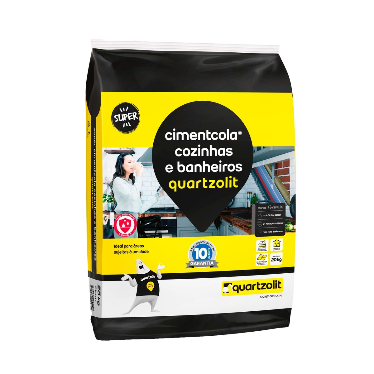 Argamassa para Cozinha e Banheiro 20kg Cinza Quartzolit, marca Quartzolit - Foto 2