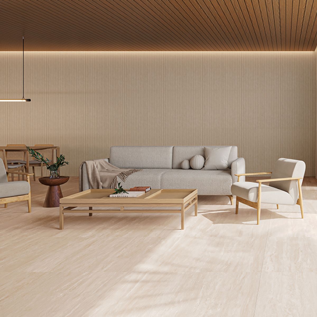 Porcelanato Externo Retificado Travertino Classico 100x100cm Caixa 3,00m² Biancogres, marca Biancogres - Foto Principal