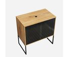 Gabinete para Banheiro Riad 80cm Preto/freijó Sensi
