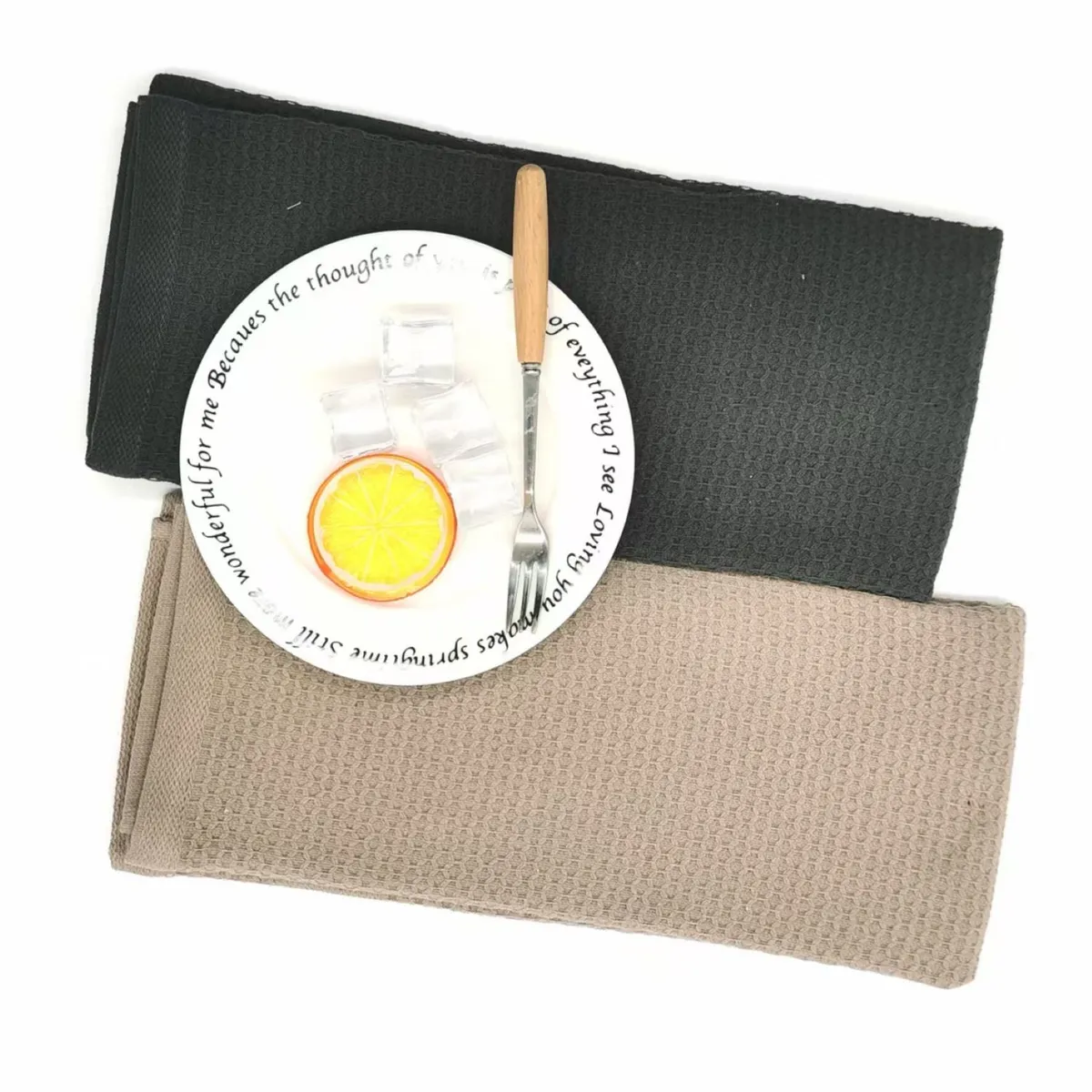 Conjunto de Panos Copa 2 Peças Folhas Waffle Just Home Collection, marca Just Home Collection - Foto Principal