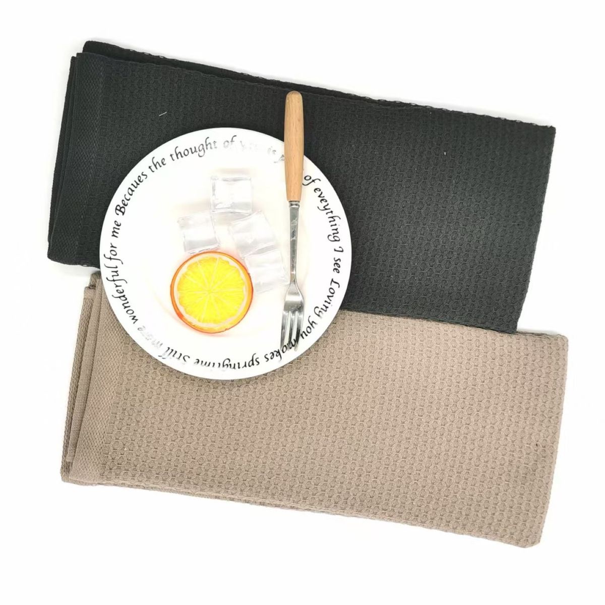 Conjunto de Panos Copa 2 Peças Folhas Waffle Just Home Collection, marca Just Home Collection - Foto Principal