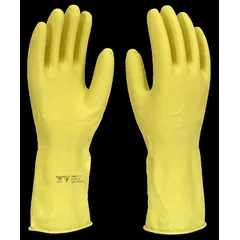 Luva de Latex Forrada Amarela 8 Imbat