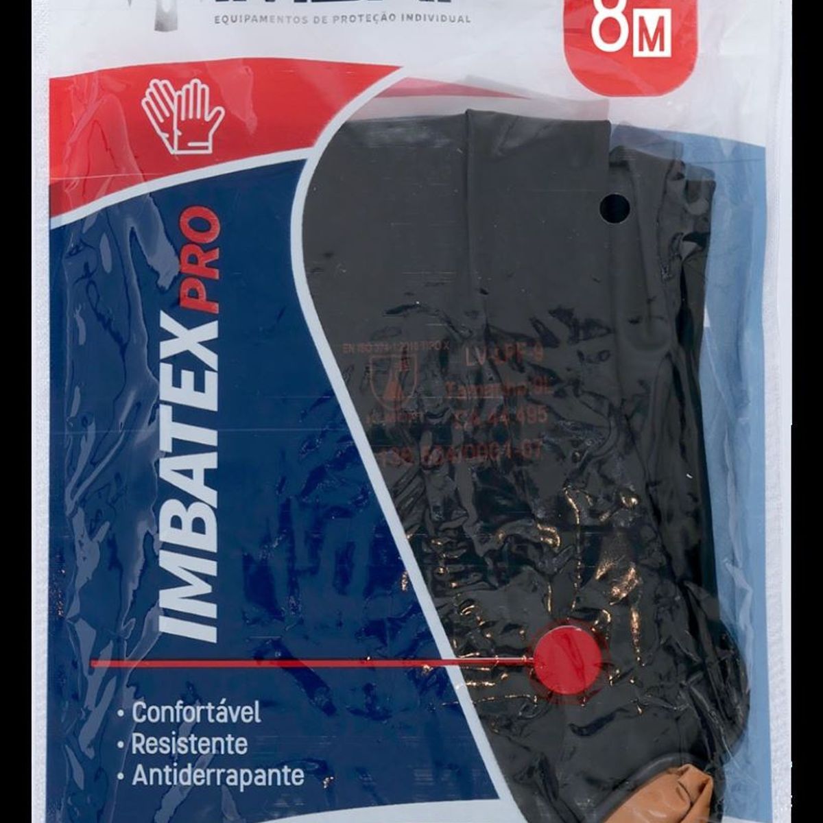 Luva de Latex Forrada Preta 8 Imbat, marca Imbat - Foto 2