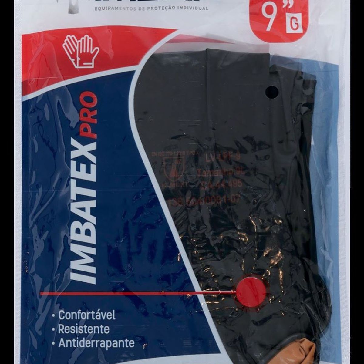 Luva de Latex Forrada Preta 9 Imbat, marca Imbat - Foto 2