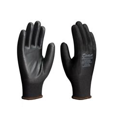 Luva de Poliester com Pu Preto 10 Imbat
