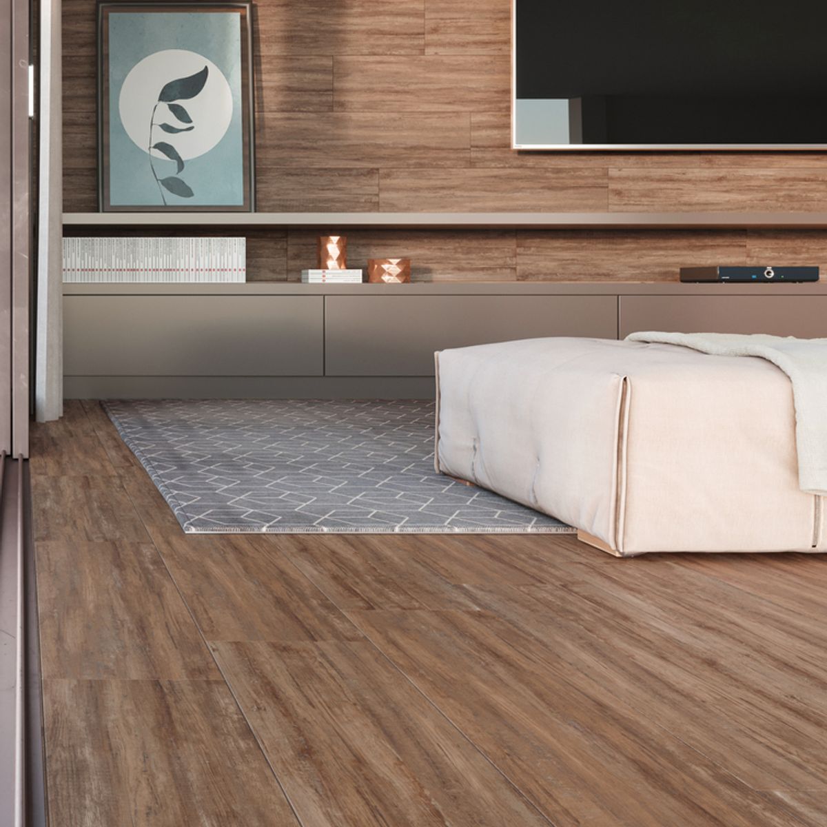 Porcelanato Acetinado Retificado Alamo Rustic Marrom Interno 26x106cm Caixa 2,00 M² Incesa, marca Incesa - Foto 2