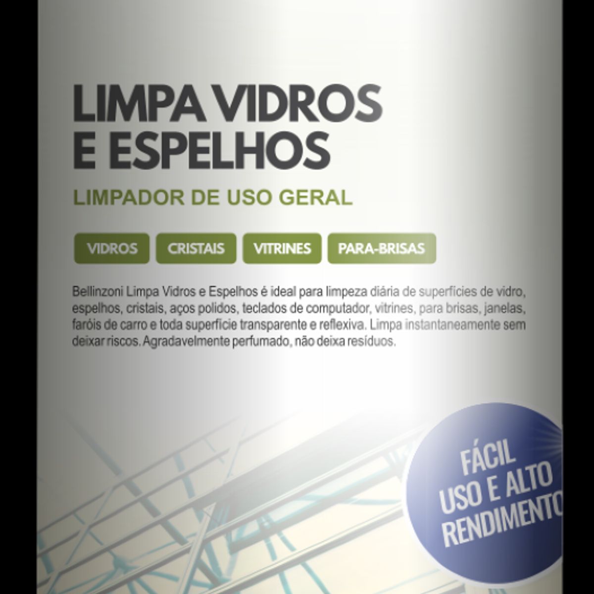 Limpa Vidros e Espelhos - 1 L Bz Bellinzoni, marca Bellinzoni - Foto Principal