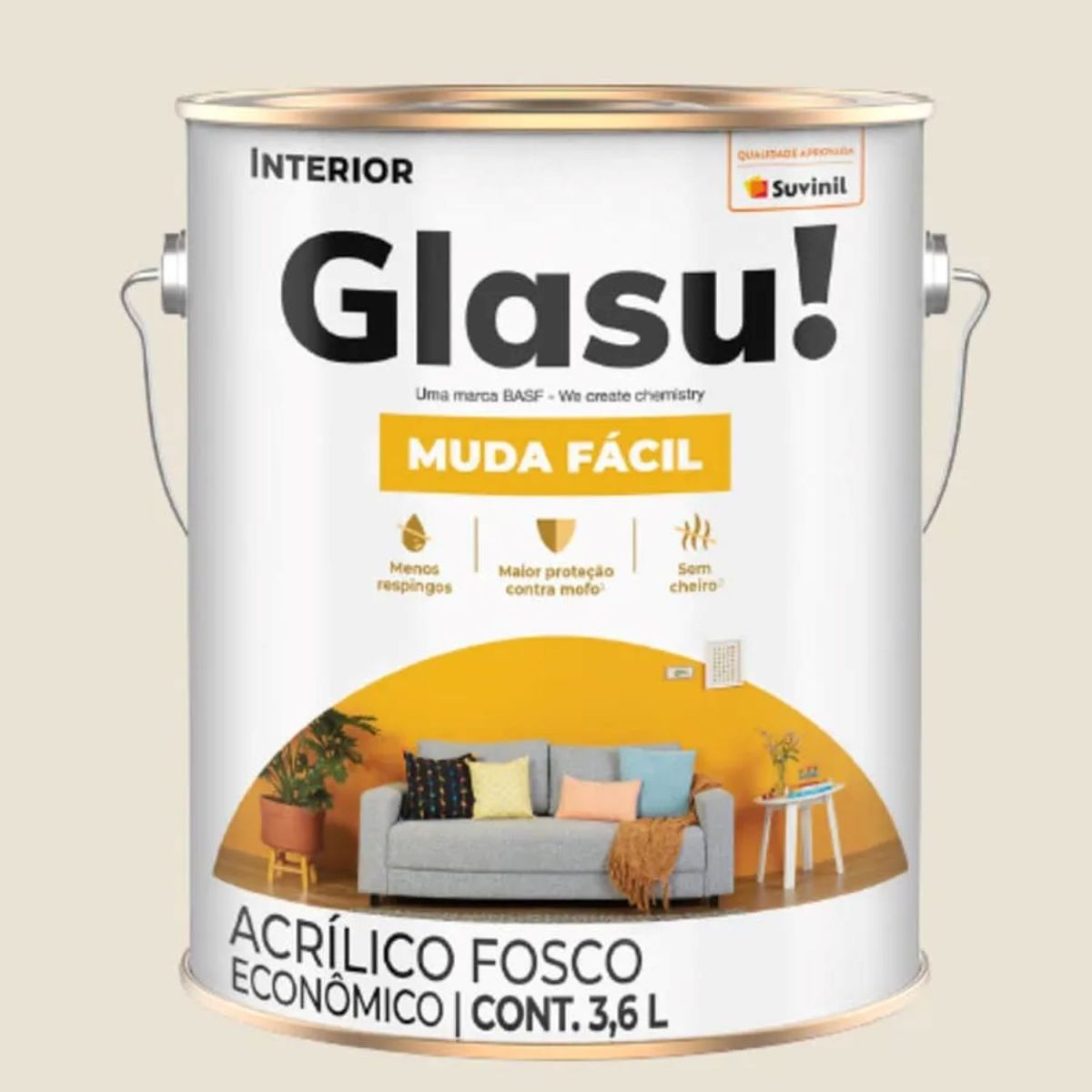 Glasu Muda Fácil Fosco 3,6 L Algodão Egípcio Glasu!, marca Glasu! - Foto Principal