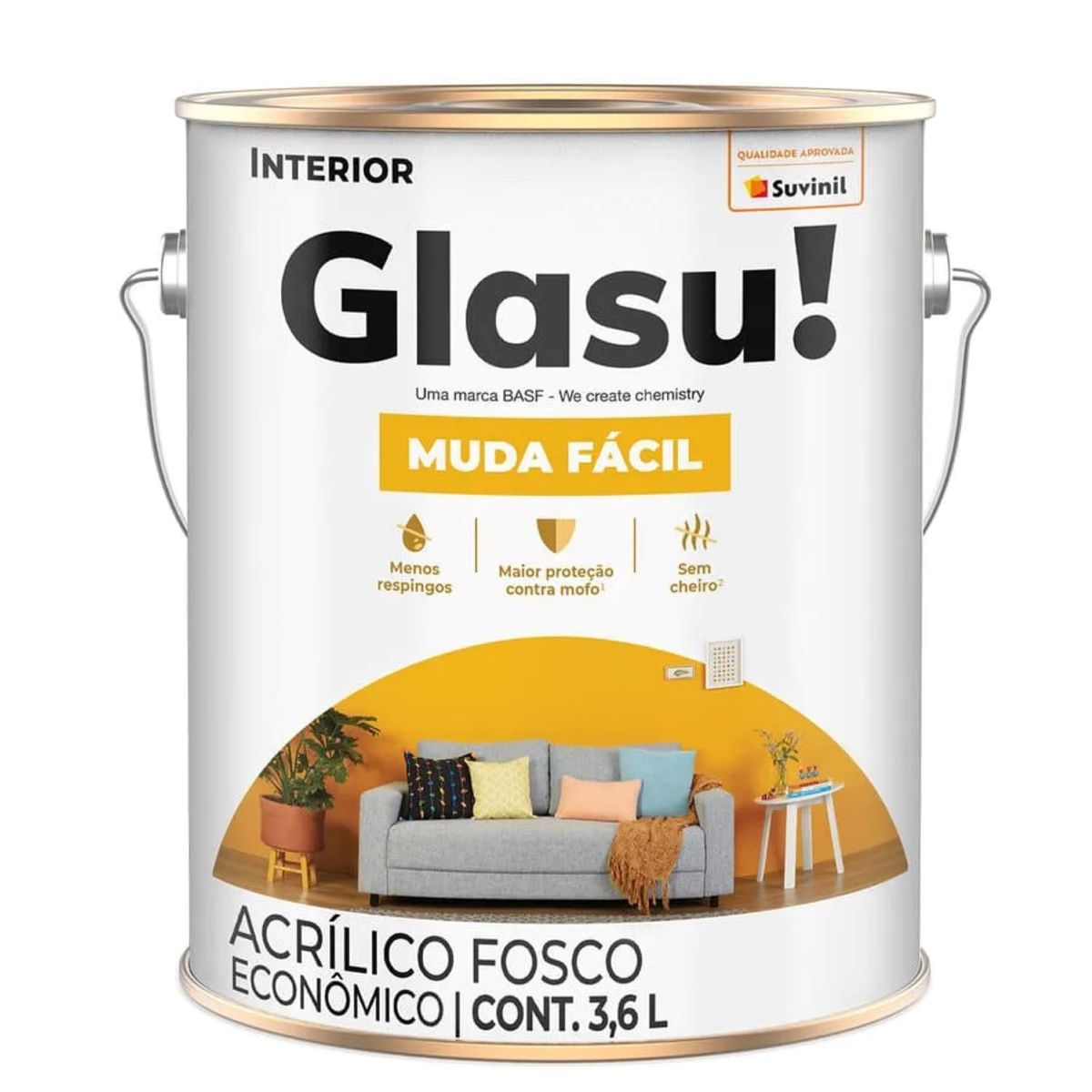 Glasu Muda Fácil Fosco 3,6 L Algodão Egípcio Glasu!, marca Glasu! - Foto 2