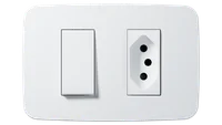 Conjunto 1 Interruptor Simples e 1 Tomada 4x2 250v 10a Branco Origen N0536.11 Bl Abb