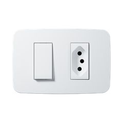 Conjunto 1 Interruptor Simples e 1 Tomada 4x2 250v 10a Branco Origen N0536.11 Bl Abb
