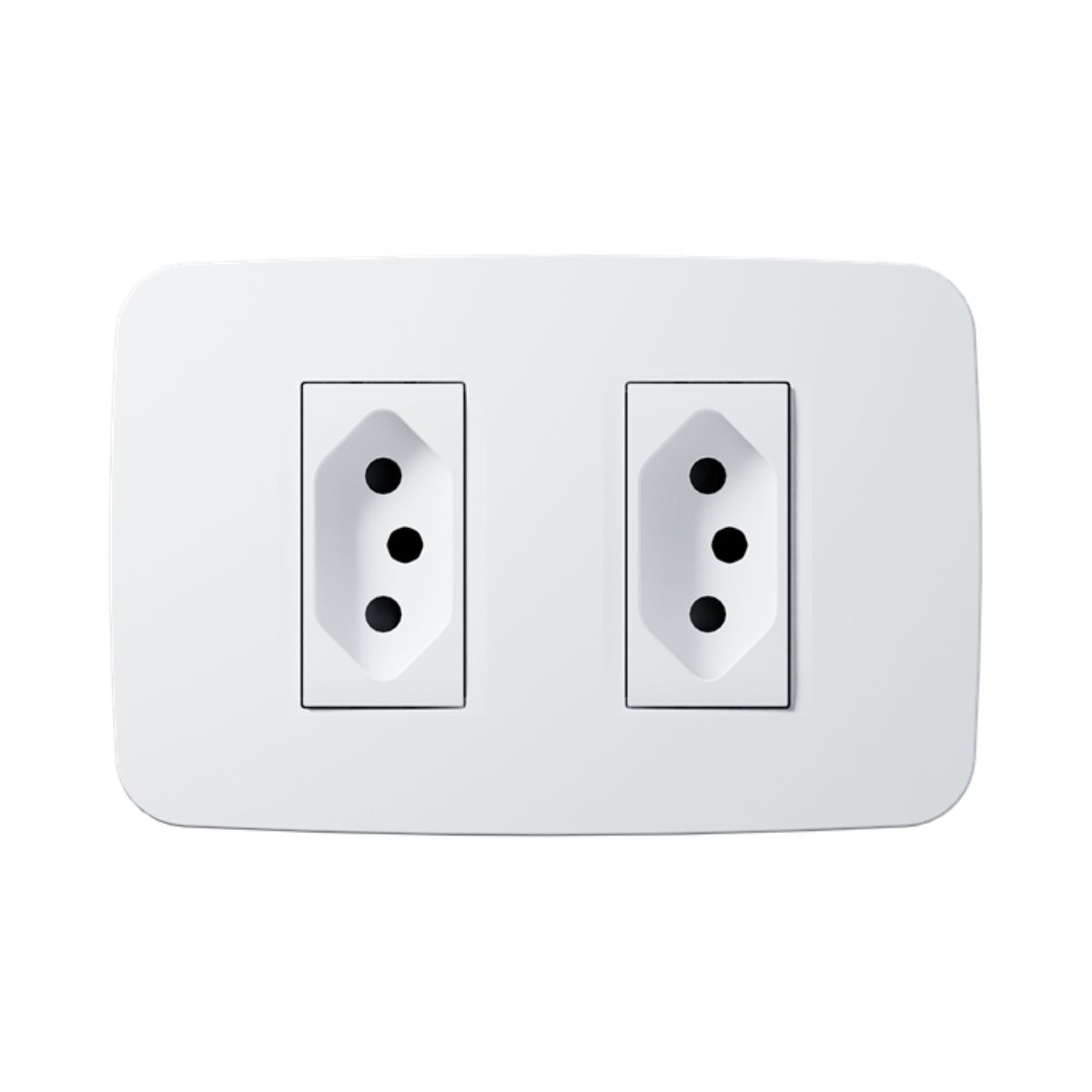 Conjunto 2 Tomadas 2p T 4x2 250v 10a Branco Origen N0536.3 Bl Abb, marca Abb - Foto Principal