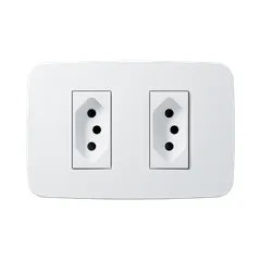 Conjunto 2 Tomadas 2p T 4x2 250v 10a Branco Origen N0536.3 Bl Abb