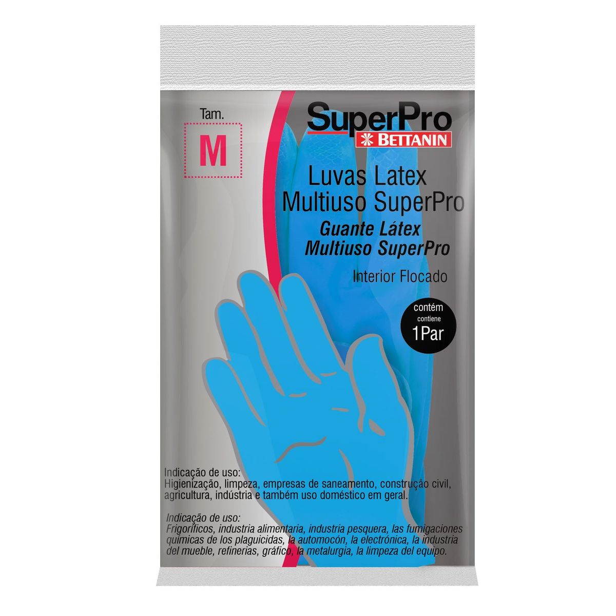 Luva Multiuso Latex Azul m Bettanin, marca Bettanin - Foto Principal