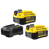 Kit Carregador 20v Max 2 Baterias 4ah + Carregador Bivolt Stanley
