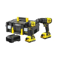 Combo paraf/furad impacto 1/2"(13mm) paraf de impacto 1/4" (6,35mm) c/ 2 bat 20v max* li-ion 2ah (sb202) carreg bivolt (sc125) e maleta tstak