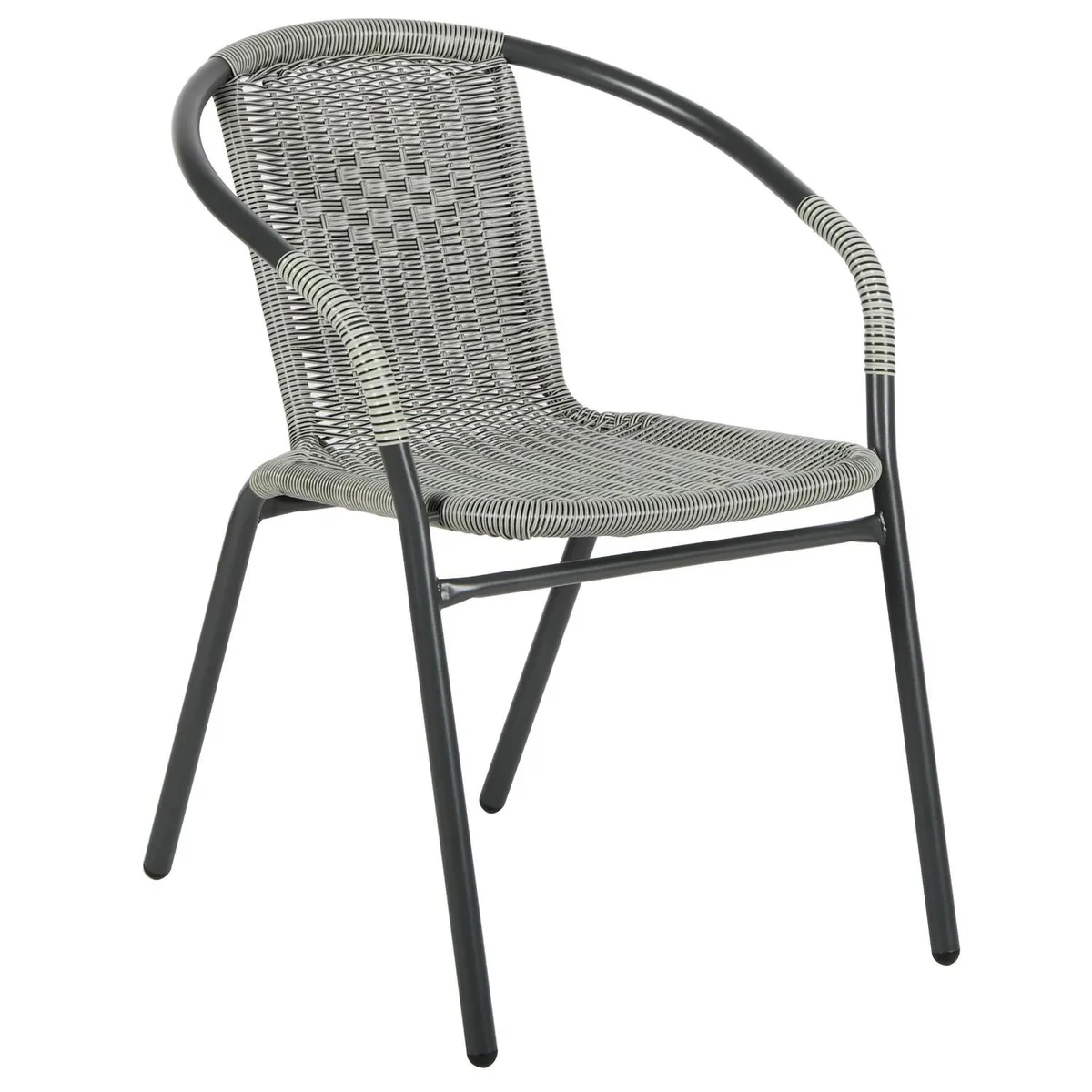 Cadeira Pe de Rattan Cinza Just Home Collection, marca Just Home Collection - Foto 2