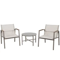 Conjunto de Varanda Dubo 3 Peças Taupe Cinza Just home collection