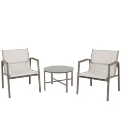 Conjunto de Varanda Dubo 3 Peças Taupe Cinza Just home collection