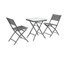 Conjunto de Varanda para Terraço Madrid 3 Peças Cinza Just home collection