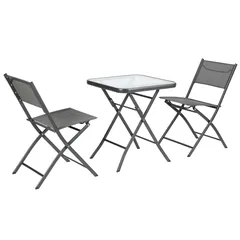 Conjunto de Varanda para Terraço Madrid 3 Peças Cinza Just home collection