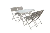 Conjunto de Varanda Metal Madri 4 Lugares 5 Peças Taupe Just Home Collection