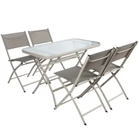 Conjunto de Varanda Metal Madri 4 Lugares 5 Peças Taupe Just Home Collection