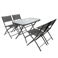 Jogo de Varanda para 4 Pessoas Cinza Just Home Collection