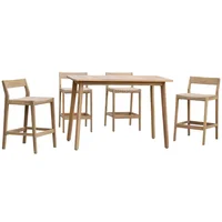 Conjunto de Bar de Madeira Zapallar de 5 Peças Just Home Collection