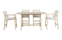 Conjunto de Bar em Madeira 1 Mesa 4 Cadeiras 5pçs Jack