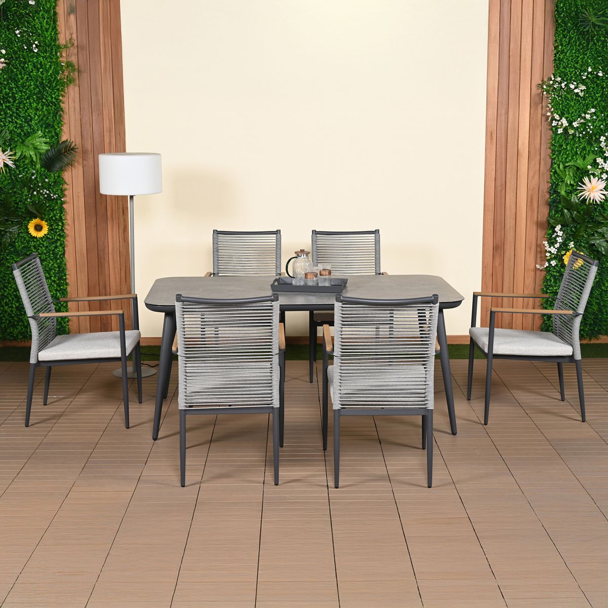 Conjunto de Jantar Barcelona em Alumínio para 6 Lugares Just Home Collection, marca Just Home Collection - Foto 2