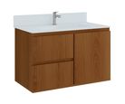 Gabinete para Banheiro com Cuba Prime 80cm Freijó Astral Design