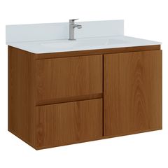 Gabinete para Banheiro com Cuba Prime 80cm Freijó Astral Design