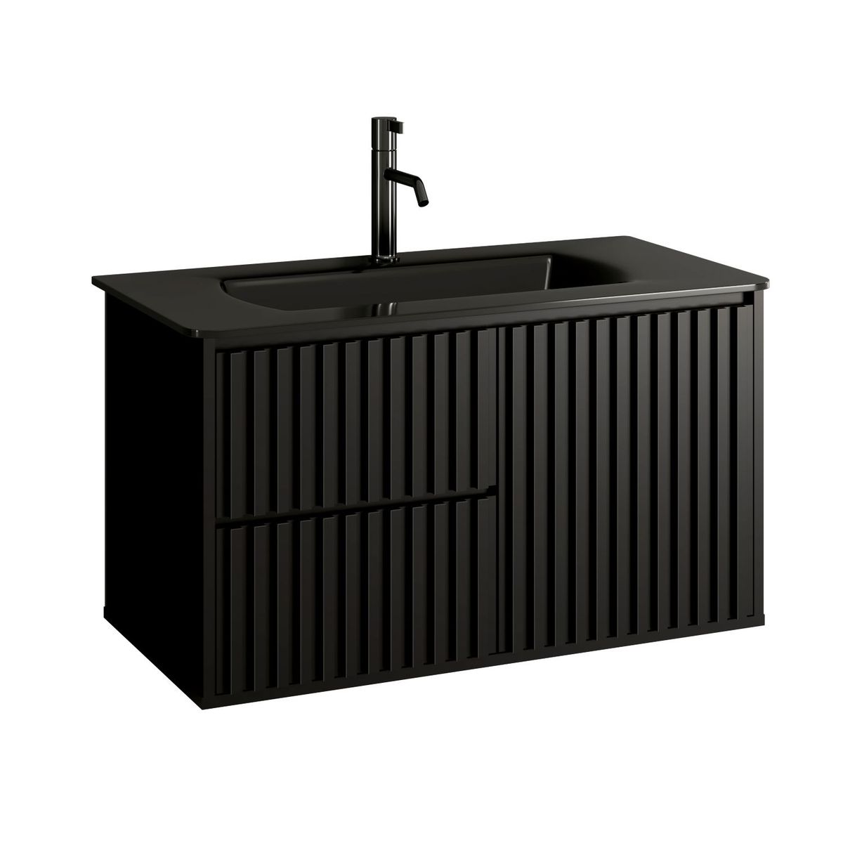 Gabinete para Banheiro com Cuba Vision 80cm Preto Astral Design, marca  - Foto Principal