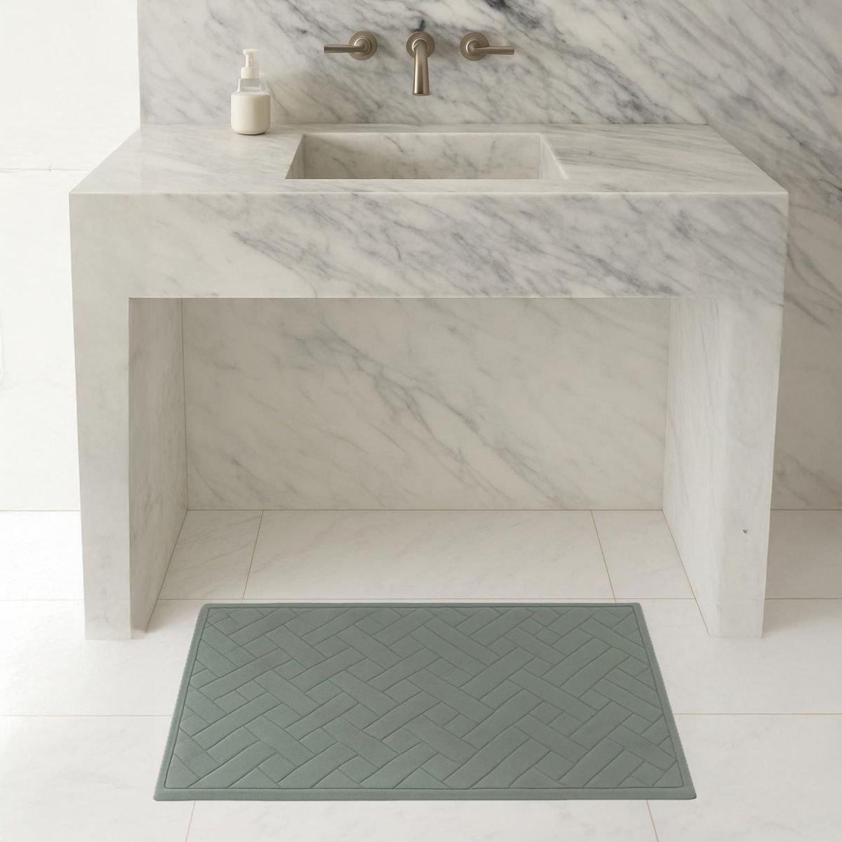 Kit 2 Tapetes Banheiro 40x60 Weav Menta Just Home Collection, marca Just Home Collection - Foto 2