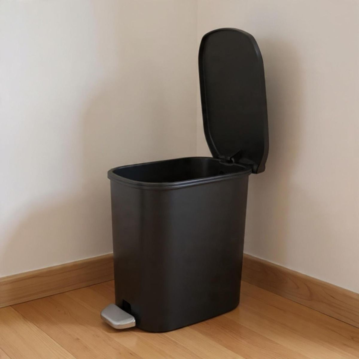 Lixeira 6 Litros Retangular Abs Preta Just Home Collection, marca Just Home Collection - Foto 2