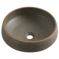 Lavabo Sobrepor Redondo Texturizado Café Sensi Dacqua