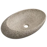 Lavabo Sobrepor Oval Pedra Texturizada Sensi Dacqua
