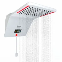 Chuveiro Elétrico Híbrido Eletrônico com Visor Digital 127v 5500w Branco Quadrado Ducali Premium Digital Zagonel