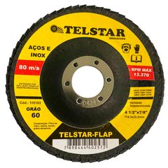 Disco Flap Aço/inox Grão 60 ¿ 4 1/2x7/8 Telstar Abrasivos