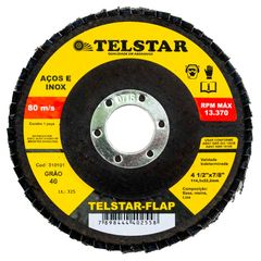 Disco Flap Aço/inox Grão 80 ¿ 4 1/2x7/8 Telstar Abrasivos
