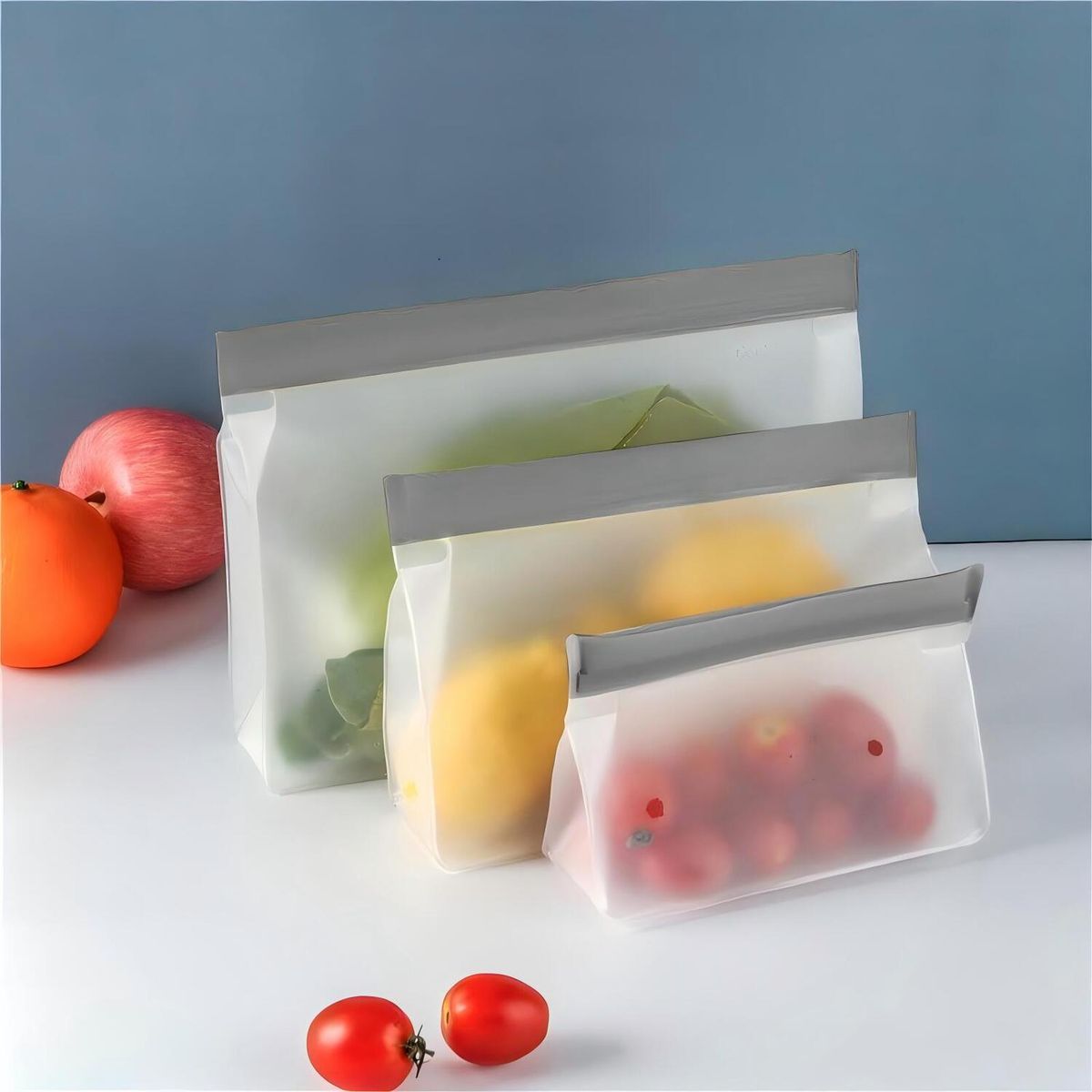 Conjunto com 3 Sacolas de Silicone Just Home Collection, marca Just Home Collection - Foto 2
