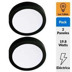 Conjunto com 2 Painéis Led Circular Sobrepor 18w Lc Preto Dairu